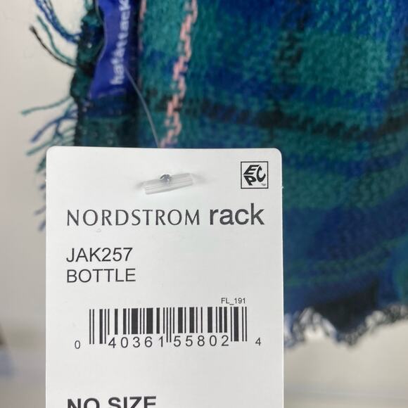 HAT ATTACK Jewel Plaid Blanket Bottle Fringe Scarf Shawl Wrap - Picture 5 of 5